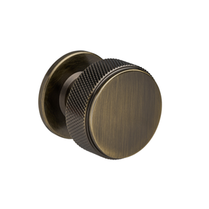 Kensington Knurled Cabinet & Drawer Knob - Antique Brass - 35mm - Elite Knobs & Handles