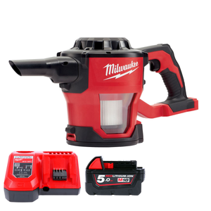 Milwaukee M18CV 18V M18 Cordless Compact Hand Vacuum With 1 x 5.0Ah Battery & Charger