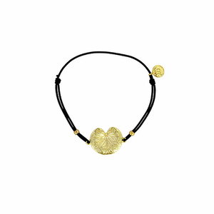 Bracelet cordon avec Nymphéa doré