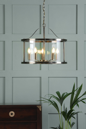 Laura Ashley Harrington 5 Light Pendant Antique Brass