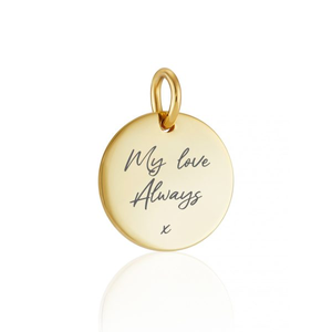Gold Disc Handwriting Charm