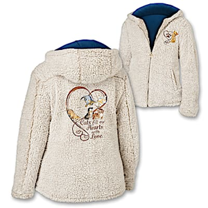 Purr-fectly Cozy Cats Women's Jacket Size Large (14-16)