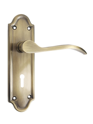 Kennington Lever Lock Door Handle - Antique Brass - Pair - Designer Levers