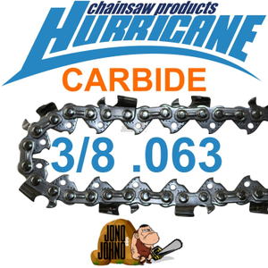 1x 3/8" 063 72DL 20" SEMI CHISEL TUNGSTEN CARBIDE CHAINSAW CHAIN