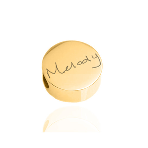 Pandora Compatible Gold Circle Handwriting Charm