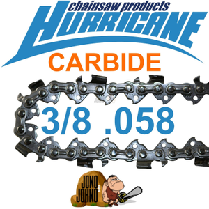1x 3/8" 058 72DL 20" SEMI CHISEL TUNGSTEN CARBIDE CHAINSAW CHAIN