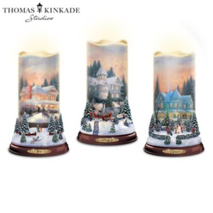 Thomas Kinkade Flurries Of Light Candle Collection