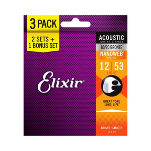 Elixir 80/20 Bronze 12-53 Lite - 3 Pack