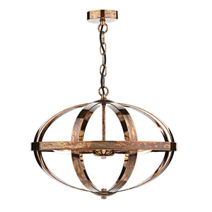 Dar Symbol 3 Light Pendant Petrol Copper