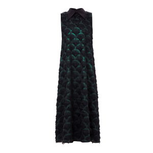 Evening Gown A-Line Maxi Dress With Fleecy Decor (S)