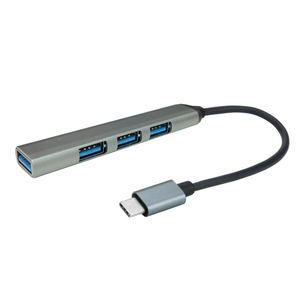 4-Port USB-C Hub Adapter USB-C to USB-3.0 x1 USB-2.0 x3 Data Transfer Charging for PC Laptop