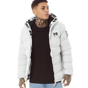 Crosshatch Mens Pitsburg Padded Hooded Jacket Putty