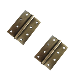 Solid Steel Butt Hinge - 100mm - Antique Brass - Pair - Hardware Solutions