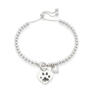 Sterling Silver Duo Paw PrintBracelet