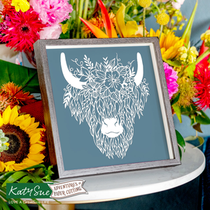 Highland Cow Paper Cutting Digital Template