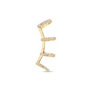 Edge Ear Cuff With Man Made Cz Diamond Stimulant In Sterling Silver & 18K Gold Vermeil