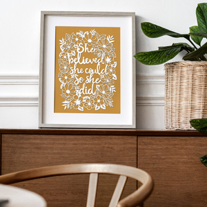 She Believed She Could Paper Cutting Digital Template