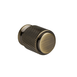 Kensington Knurled Cabinet & Drawer Knob - Antique Brass - 20mm - Elite Knobs & Handles