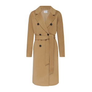 Boss Girl Double-Breasted Lined Wool Coat - Camel (M)