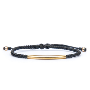 Bridge Women's Gold Vermeil Rope Bracelet - Black (M)