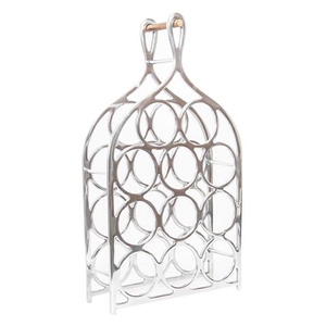 Flair Decor - Silver Toned 11 Bottle Wine Rack 70x40x20cm