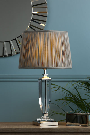 Laura Ashley Carson Medium Table Lamp Polished Nickel & Crystal