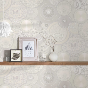 Versace Art De La Table White Metallic Wallpaper – 34901-4