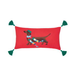Christmas Dogs Cushion 30cm x 60cm, Multi