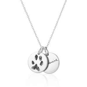 Duo Disc Paw Print Necklace