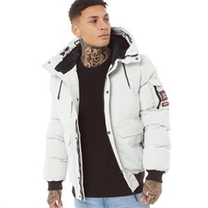 Crosshatch Mens Milwaka Fur Lined Hooded Jacket Putty