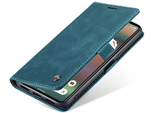 CaseMe Slim Synthetic Leather Wallet Case with Stand for Google Pixel 7 Pro - Teal