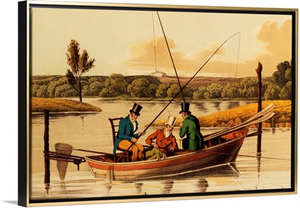 Fishing in a Punt, aquatint by I. Clark, pub. by Thomas McLean, 1820