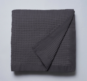Cotton Waffle Blanket Range Charcoal