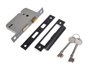 3 Lever Sashlock - UKCA/CE Certified - Fire Tested - 64mm - Matte Black - Security Solutions