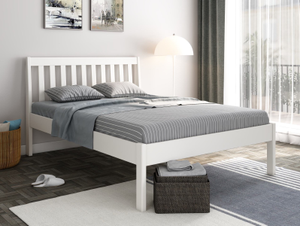 Noomi Elsie Solid Wood Bed White Double (FSC Certified)