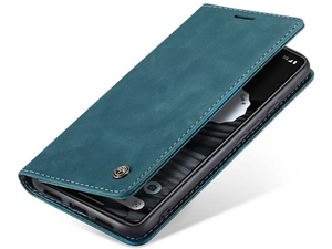 CaseMe Slim Synthetic Leather Wallet Case with Stand for Google Pixel 6a - Teal
