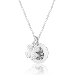 Lucky Clover Disc Fingerprint Necklace