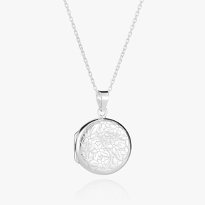 Sterling Silver FloralHandwriting Locket