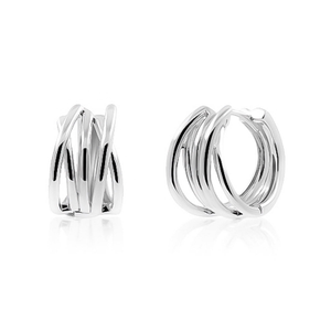Spiral Hoop Earrings Silver (one size)
