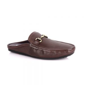 Soft Leather Slip On Loafers With Buckle – Brown (9 UK)
