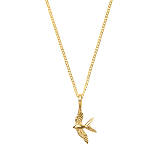 Swallow In Flight Gold Necklace (one size)