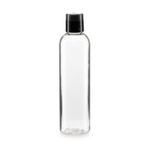 8 oz Clear PET Plastic Bullet Bottle (Black Locking Disc Top Cap) - 3450B32