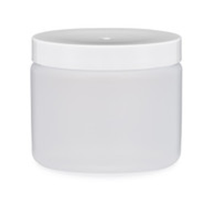 6 oz Natural HDPE Singlewall Jar & White Lid - NAT4W