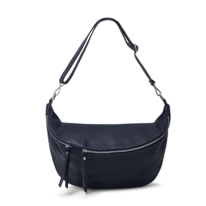 Emilia Large Crossbody Waist Bag In Navy Blue