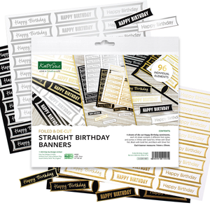 Foiled Birthday Straight Banners Selection, 96 Sentiments