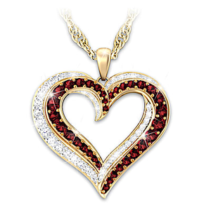 31 Garnets And 15 Diamonds Perfect Together Pendant Necklace