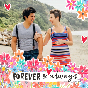 Moonpig Illustration Of Colourful Flowers With Handwritten Typography Forever And Always Photo Upload Card