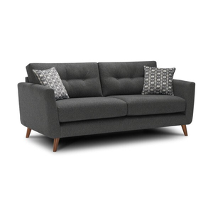 Evie 3 Seater Sofa in Rosa Collection Charcoal Fabric