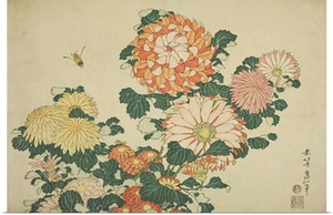 Chrysanthemums and Bee, from an untitled series of Large Flowers, c.1833-34
