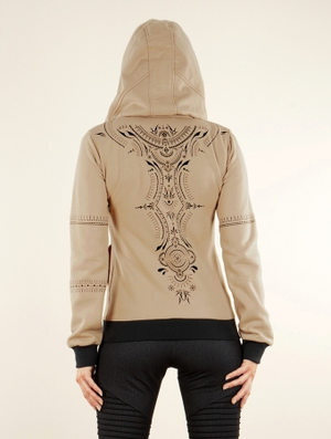 'Veste zippée à capuche "Vidar Zohraa", Beige'